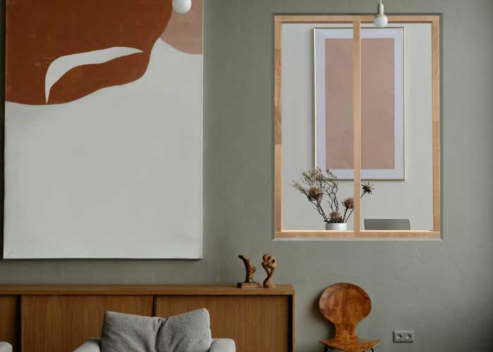 Verrière Bois Hêtre 2 vitrages L x H : 58 x 90 cm